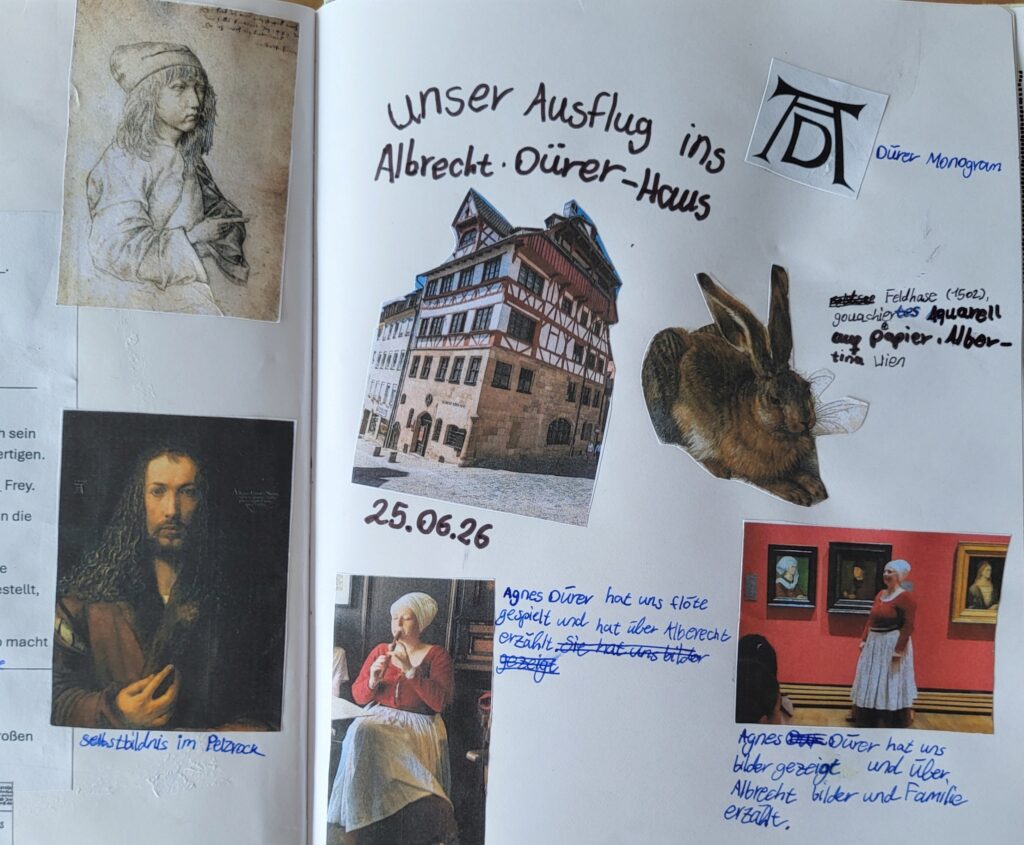 Im Kunstunterricht gestalteten die Schüler als Erinnerung an den Ausflug Collagen